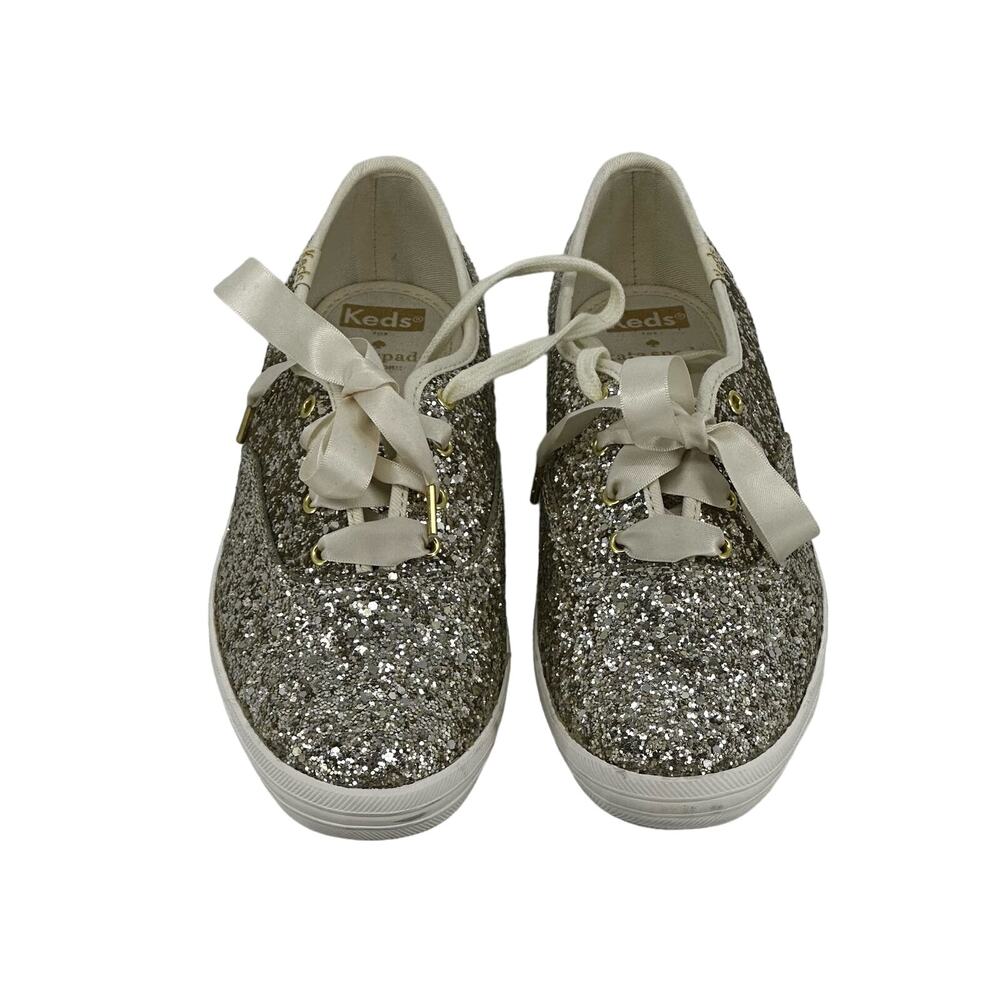 Keds X Kate Spade New York Glitter Sneakers Stylish Comfy Glam Chic Size 7.5 - Picture 8 of 10
